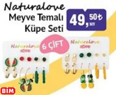 NATURALOVE MEYVE TEMALI KÜPE SETİ NATURALOVE MEYVE TEMALI KÜPE SETİ